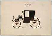 Design for Brougham, no. 3474, Brewster & Co. (American, New York), Pen and black ink, watercolor and gouache with gum arabic