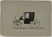 Brougham, no. 3470A, Brewster & Co. American, Pen and black ink, watercolor and gouache with gum arabic