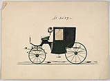 Brougham #3429a, Brewster & Co. American, Pen and black ink, watercolor and gouache with gum arabic and metallic ink