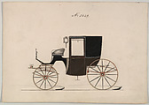 Brougham #3429, Brewster & Co. American, Pen and black ink, watercolor and gouache with gum arabic and metallic ink.