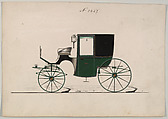 Brougham #3427, Brewster & Co. American, Pen and black ink, watercolor and gouache with gum arabic and metallic ink