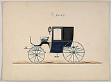 Brougham #3424, Brewster & Co. American, Pen and black ink, watercolor and gouache with gum arabic and metallic ink