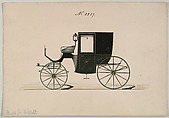 Brougham #3357, Brewster & Co. American, Pen and black ink, watercolor and gouache with gum arabic