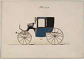 Brougham #3348, Brewster & Co. American, Pen and black ink, watercolor and gouache with gum arabic and metallic ink