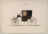 Brougham #3346, Brewster & Co. American, Pen and black ink, watercolor and gouache with gum arabic