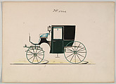 Brougham #3344, Brewster & Co. American, Pen and black ink, watercolor and gouache with gum arabic and metallic ink