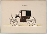 Brougham #3342, Brewster & Co. American, pen and black ink, watercolor and gouache with gum arabic and metallic ink