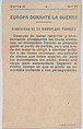 Heroism of a French monoplane, from "Europe During the War", Anonymous, 20th century, Commercial color lithograph