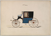Brougham #3341, Brewster & Co. American, Pen and black ink, watercolor and gouache with gum arabic