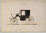 Brougham #3339, Brewster & Co. American, Pen and black ink, watercolor and gouache with gum arabic and metallic ink