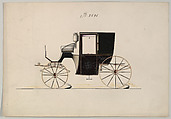 Brougham #3291, Brewster & Co. American, Pen and black ink, watercolor and gouache with gum arabic