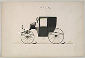 Brougham #3192, Brewster & Co. American, Pen and black ink, watercolor and gouache with gum arabic