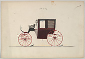 Brougham #3146, Brewster & Co.  American, Pen and black ink, watercolor and gouache with gum arabic