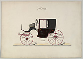 Brougham #3024, Brewster & Co. American, Pen and black ink, watercolor and gouache with gum arabic