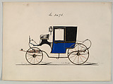 Brougham #3496, Brewster & Co. American, Pen and black ink, watercolor and gouache with gum arabic and metallic ink