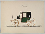 Brougham #3537, Brewster & Co. American, pen and black ink, watercolor and gouache, with gum arabic