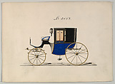 Brougham #3552, Brewster & Co. American, Pen and black ink, watercolor and gouache with gum Arabic and metallic ink