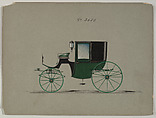 Design for Brougham, no. 3583, Brewster & Co. (American, New York), Pen and black ink, watercolor and gouache