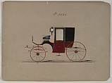 Brougham #3585, Brewster & Co. American, Pen and black ink, watercolor and gouache with gum arabic and metallic ink