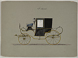 Brougham #3606, Brewster & Co. American, Pen and black ink, watercolor and gouache with gum arabic