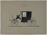 Brougham #3608, Brewster & Co.  American, pen and black ink, watercolor and gouache with gum arabic and metallic ink
