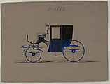 Brougham #3663, Brewster & Co. American, Pen and black ink, watercolor and gouache with gum arabic