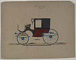 Brougham #3682, Brewster & Co. American, Pen and black ink, watercolor and gouache with gum arabic and metallic ink