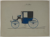 Brougham #3720, Brewster & Co.  American, Pen and black ink, watercolor and gouache, with gum arabic