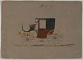 Brougham #3732, Brewster & Co.  American, Pen and black ink, watercolor and gouache with gum arabic