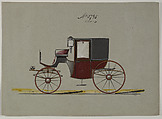Brougham #3745, Brewster & Co. American, Pen and black ink, watercolor and gouache with gum arabic and metallic ink.