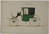 Brougham #3776a, Brewster & Co. American, Pen and black ink, watercolor and gouache with gum arabic