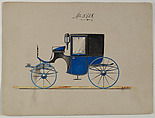 Brougham #3815, Brewster & Co. American, Pen and black ink, watercolor and gouache with gum arabic