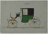 Brougham #3815a, Brewster & Co. American, Pen and black ink, watercolor and gouache with gum arabic and metallic ink