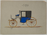 Brougham #3823, Brewster & Co. American, Pen and black ink, watercolor and gouache with gum arabic