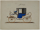 Brougham/D'Orsay  #3862, Brewster & Co.  American, Pen and black ink, watercolor and gouache with gum arabic and metallic ink.