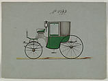 Brougham #3863, Brewster & Co. American, Pen and black ink, watercolor and gouache with metallic ink