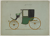 Brougham #4040, Brewster & Co.  American, Pen and black ink, watercolor and gouache, with gum arabic