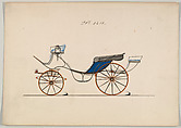 Cabriolet #3219, Brewster & Co. American, Pen and black ink, watercolor and gouache with gum arabic