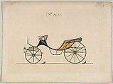 Cabriolet #3221, Brewster & Co. American, Pen and black ink, watercolor and gouache with gum arabic