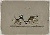 Cabriolet/Victoria #3558, Brewster & Co. American, Pen and black ink, watercolor and gouache with gum arabic