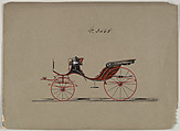 Cabriolet #3568, Brewster & Co. American, Pen and black ink, watercolor and gouache with gum arabic