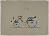 Cabriolet #3575, Brewster & Co. American, Pen black ink, water color and gouache