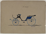 Cabriolet #3577, Brewster & Co. American, Pen and black ink, watercolor and gouache with gum arabic
