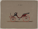 Cabriolet #3639, Brewster & Co. American, Pen and black ink, watercolor and gouache with gum arabic
