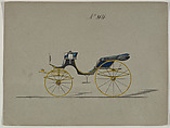 Cabriolet #3696, Brewster & Co. American, Pen and black ink, watercolor and gouache with gum arabic
