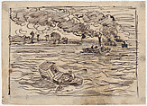 Twenty-three drawings for "Le Voyage en bateau", Charles-François Daubigny (French, Paris 1817–1878 Paris), Pen and ink and graphite on tracing paper