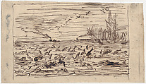 Twenty-three drawings for "Le Voyage en bateau", Charles-François Daubigny (French, Paris 1817–1878 Paris), Pen and ink and graphite on tracing paper