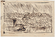 Twenty-three drawings for "Le Voyage en bateau", Charles-François Daubigny (French, Paris 1817–1878 Paris), Pen and ink and graphite on tracing paper