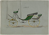 Design for Cabriolet or Victoria, no. 3943, Brewster & Co. (American, New York), Pen and black ink, watercolor and gouache with gum arabic