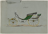 Design for Cabriolet or Victoria, no. 3943, Brewster &amp; Co. (American, New York), Pen and black ink, watercolor and gouache with gum arabic